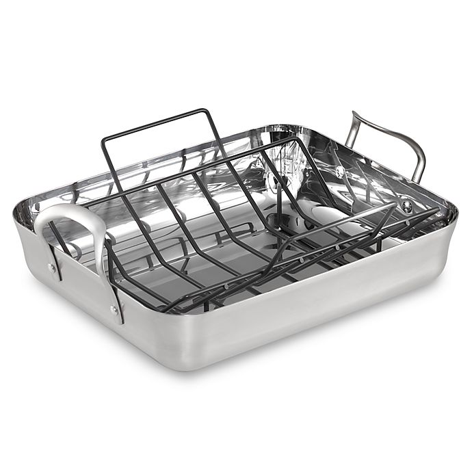 Calphalon® Contemporary Stainless Steel 16-Inch Roaster | Bed Bath & Beyond Calphalon Contemporary 16 Inch Stainless Steel Roasting Pan With Rack