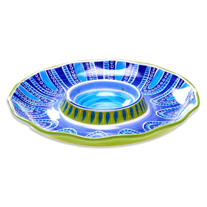 Certified International Tapas 13.5Inch Chip and Dip Serving Tray Bed