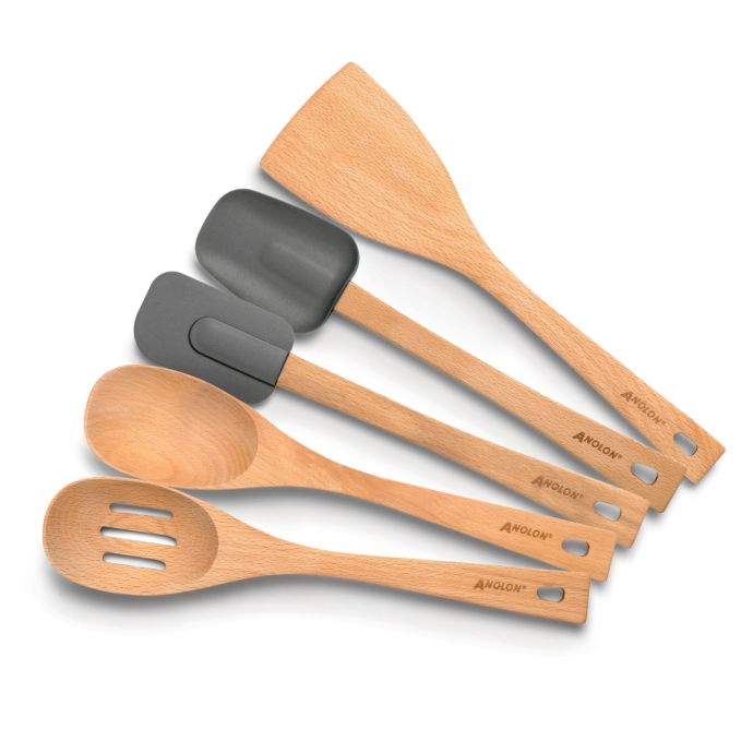 wooden kitchen tool set