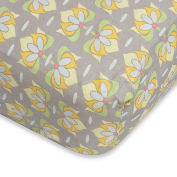 Caden Lane Amy S Garden Fitted Crib Sheet In Grey Lotus Buybuy Baby