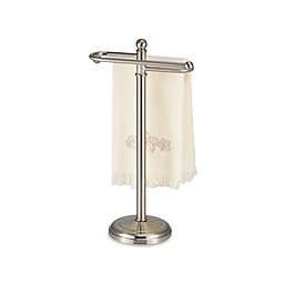 Hand Towel Tree with Curved Arms in Satin Nickel
