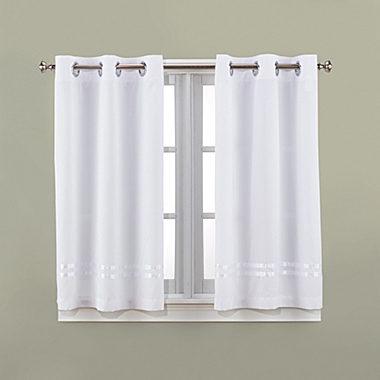 Hookless&reg; Escape 45-Inch Bath Window Curtain Panels in White. View a larger version of this product image.
