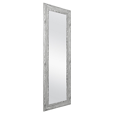 MCS Industries&reg; 53.5-Inch x 17.5-Inch Rectangular Woodgrain Over-The-Door Mirror in Grey. View a larger version of this product image.