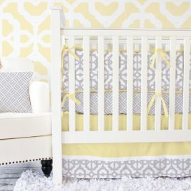 Caden Lane Mod Lattice Crib Bedding Collection In Yellow Grey