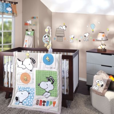 snoopy baby crib bedding set