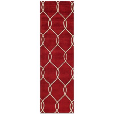 Momeni Bliss 2-Foot 3-Inch x 8-Foot Rug in Red Circles