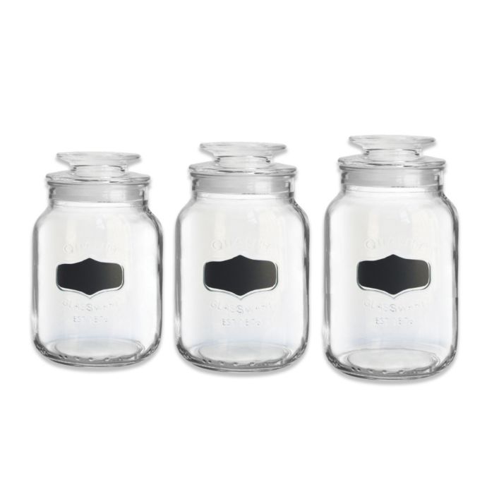 Chalkboard Glass Canisters Set Of 3 Bed Bath Beyond