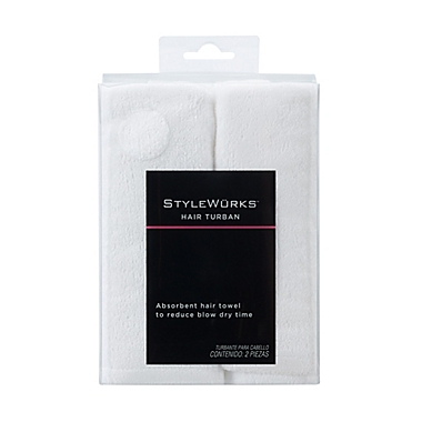 StyleWurks&trade; 2-Pack Hair Turban in White. View a larger version of this product image.