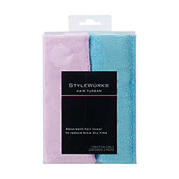 StyleWurks™ 2-Pack Hair Turban in Pink/Blue