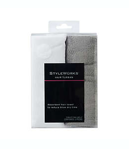 Turbantes para cabello StyleWurks™ color blanco/gris