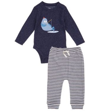 ever &amp; ever&trade; Size 9M 2-Piece Fishing Seal Bodysuit and Jogger Set in Navy Peacoat. View a larger version of this product image.