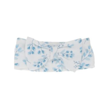 ever &amp; ever&trade; Newborn 2-Piece Ruffle Footie and Headband Set in Blue Floral. View a larger version of this product image.