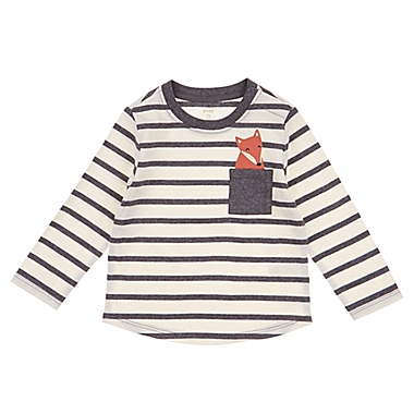 ever &amp; ever&trade; Size 18M Striped Long Sleeve Pocket Tee in Vanilla Ice Fox. View a larger version of this product image.