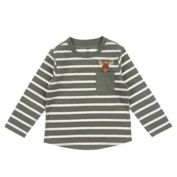 ever &amp; ever&trade; Striped Long Sleeve Pocket Tee in Laurel Wreath Moose