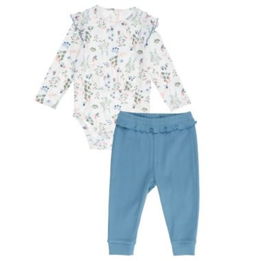 ever &amp; ever&trade; Size 9M 2-Piece Long Sleeve Bodysuit and Pant Set in Blue Heaven. View a larger version of this product image.