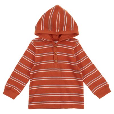 ever &amp; ever&trade; Newborn Henley Hoodie in Orange Mango