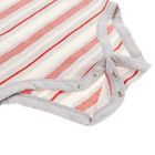 Alternate image 2 for ever &amp; ever&trade; Size 18M Striped Long Sleeve Pocket Bodysuit in Light Grey/Red Alert