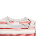 Alternate image 1 for ever &amp; ever&trade; Size 18M Striped Long Sleeve Pocket Bodysuit in Light Grey/Red Alert