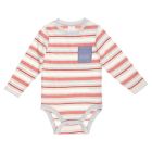 Alternate image 0 for ever &amp; ever&trade; Size 18M Striped Long Sleeve Pocket Bodysuit in Light Grey/Red Alert