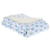 ever &amp; ever&trade; Whale Sherpa Back Blanket in White/Blue