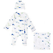 ever &amp; ever&trade; 3-Piece Swaddle, Footie, and Hat Set in White/Blue