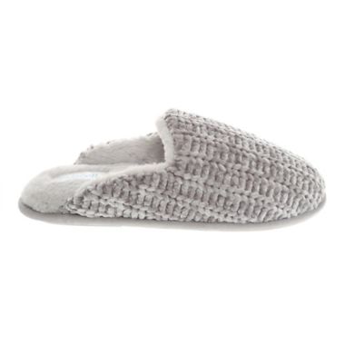 Nestwell&trade; Women's X-Large Chenille Knit Memory Foam Slippers in Grey. View a larger version of this product image.