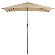 Destination Summer 11-Foot Rectangular Aluminum Solar Patio Umbrella