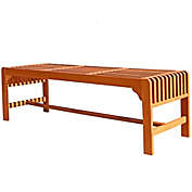 Vifah Rectangle All Weather Backless Bench in Natural Wood