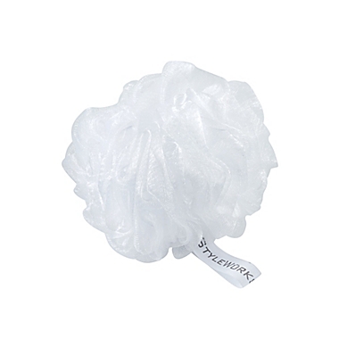StyleWurks&trade; Mesh Bath Sponge in White. View a larger version of this product image.