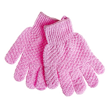 StyleWurks&trade; Exfoliating Gloves in Pink. View a larger version of this product image.