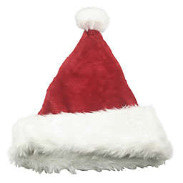 Deluxe Plush Santa Hat in White/Red