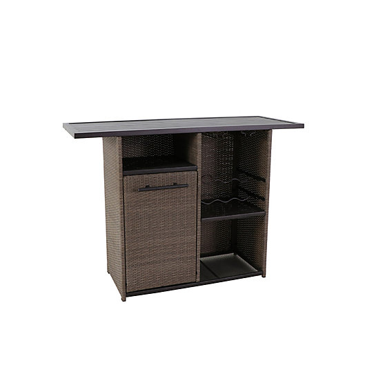 Alternate image 1 for Barrington Outdoor Wicker Storage Bar in Natural Brown