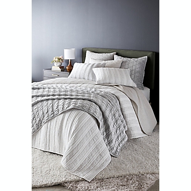 O&amp;O by Olivia &amp; Oliver&trade; Diamond Tuck European Pillow Sham in Grey. View a larger version of this product image.