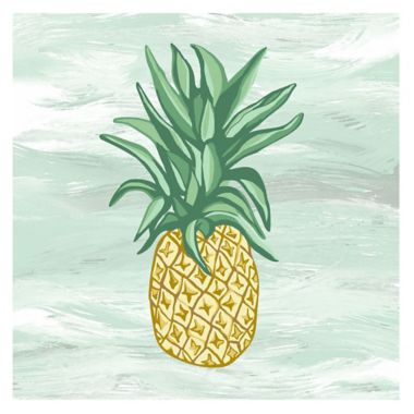 Pineapple 12-Inch Square Canvas Wall Art in Seafoam. View a larger version of this product image.