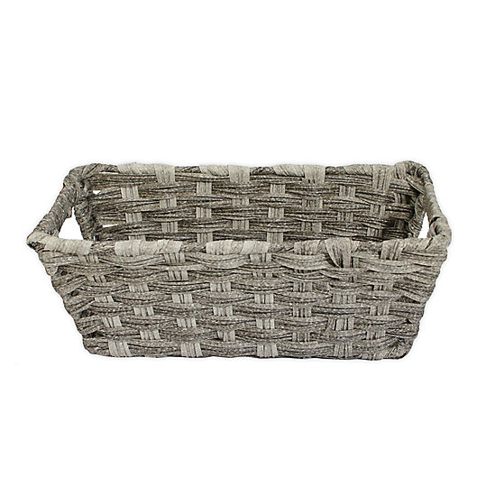Alternate image 1 for SALT™ Faux Rattan Small Shelf Basket in Grey