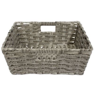SALT&trade; Faux Rattan Shelf Basket in Grey