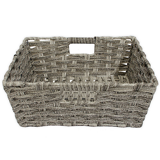 Alternate image 1 for SALT™ Faux Rattan Shelf Basket in Grey