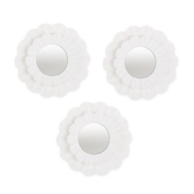Global Caravan&trade; Wood Flower Mirrors (Set of 3). View a larger version of this product image.
