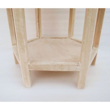 Global Caravan&trade; Khilana Carved Wooden Tea Table in White Wash. View a larger version of this product image.