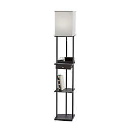 Adesso Etagere Floor Lamp with Charging Station