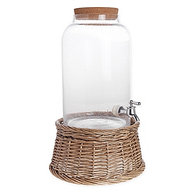Bee &amp; Willow&trade; Wicker Beverage Dispenser Stand in Grey. View a larger version of this product image.