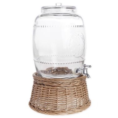 Bee &amp; Willow&trade; Wicker Beverage Dispenser Stand in Grey. View a larger version of this product image.
