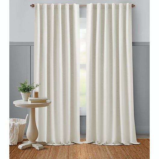 Alternate image 1 for Bee & Willow™ Textured Weave 95-Inch Curtain Panel in Coconut Milk (Single)
