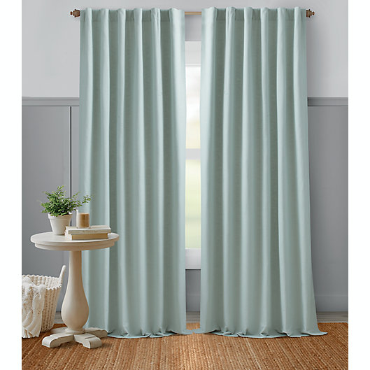 Alternate image 1 for Bee & Willow™ Textured Weave 108-Inch Curtain Panel in Sky Grey (Single)