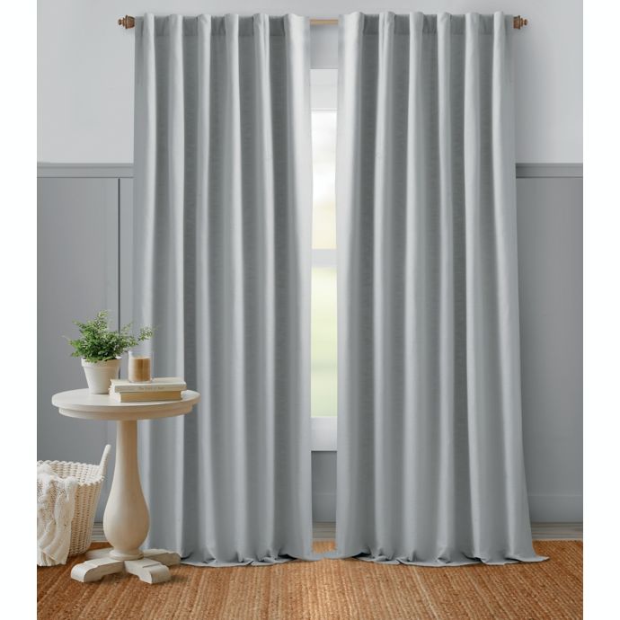 Bee & Willow™ Textured Weave Rod Pocket Room Darkening Window Curtain
