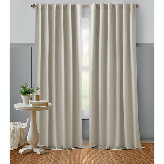 Alternate image 1 for Bee & Willow™ Textured Weave 95-Inch Curtain Panel in Pumice (Single)