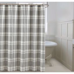 Bee & Wllow™ Home Quarry Plaid 72-Inch x 72-Inch Hookless Shower Curtain in Grey