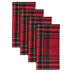 Bee & Willow™ Home Festive Plaid Napkins in Red (Set of 4)
