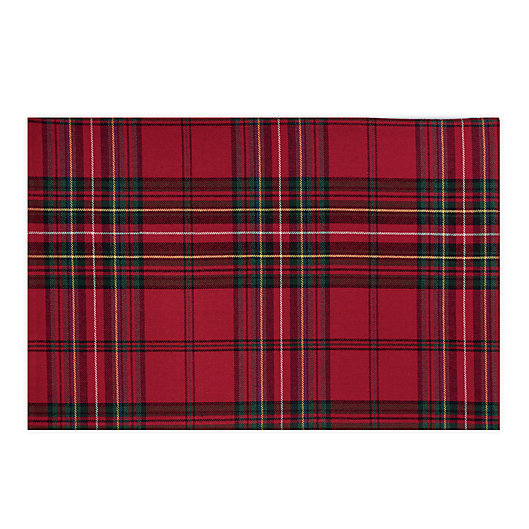 Alternate image 1 for Bee & Willow™ Home Festive Plaid Placemats in Red (Set of 2)