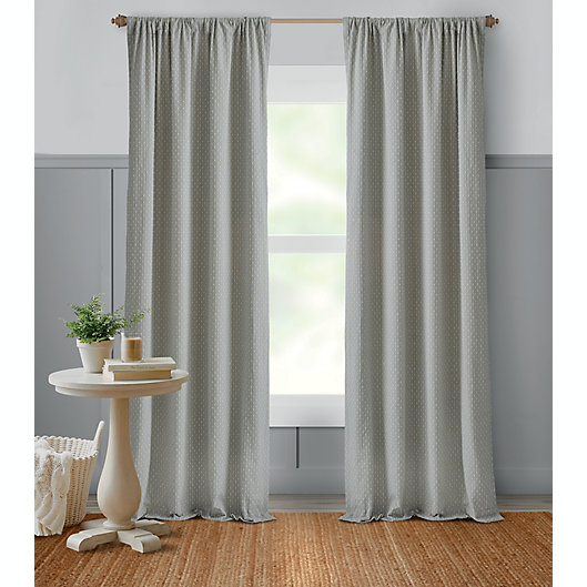 Alternate image 1 for Bee & Willow™ Dotted Lines 108-Inch Window Curtain Panel in Grey (Single)